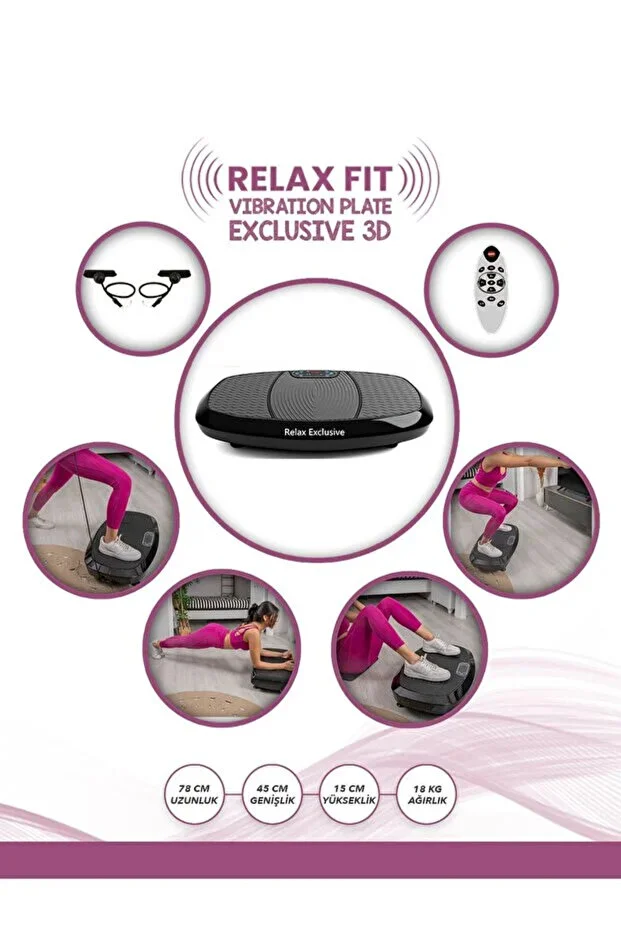 Relax Exclusive 3d Vibration Plate Hoparlörlü Titreşimli yatay+dikey+3d Spor Fitness Egzersiz Aleti Cihazı